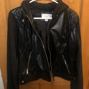Xhilaration Faux Leather Jacket/Sweatshirt Sleeves